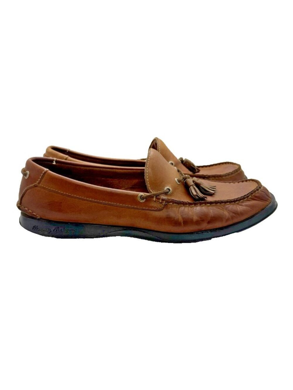 Tommy Bahama Men's Brown Leather Tassel Loafers Casual Slip on Shoes Size 11.5M